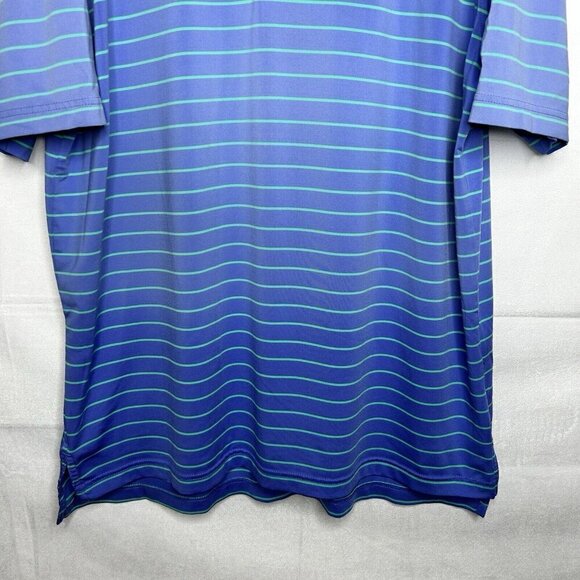 Peter Millar Summer Comfort Polo Shirt Blue Ombre Teal Striped Size L - Picture 3 of 9